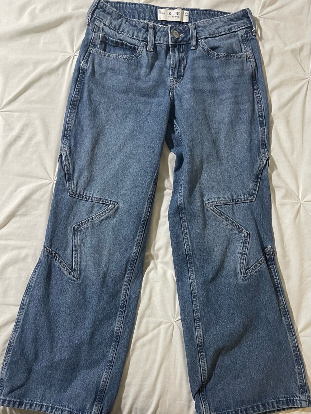 Hollister Medium Blue Low-Rise Baggy Jeans